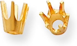 14K Gold 6 Prong Round Low Base Setting 5.8mm Jewelry Making Finding