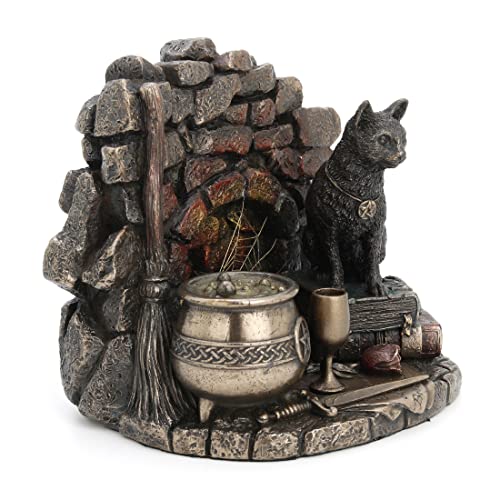 Estatua gato negro bronce antiguo 4.875 pulg miniatura 3