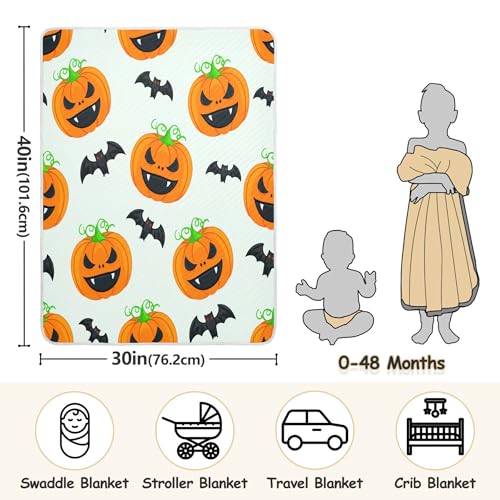 Burbuja Cartoon Pumpkins Baby Blanket for Boys Girls, Nursery Soft Warm Swaddling Receiving Baby Blankets, 30x40 in Toddler Blanket3