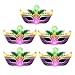 Pack of 5 Carnival New Orleans Mardi Gras Mask Flashing Body Light Lapel Pins