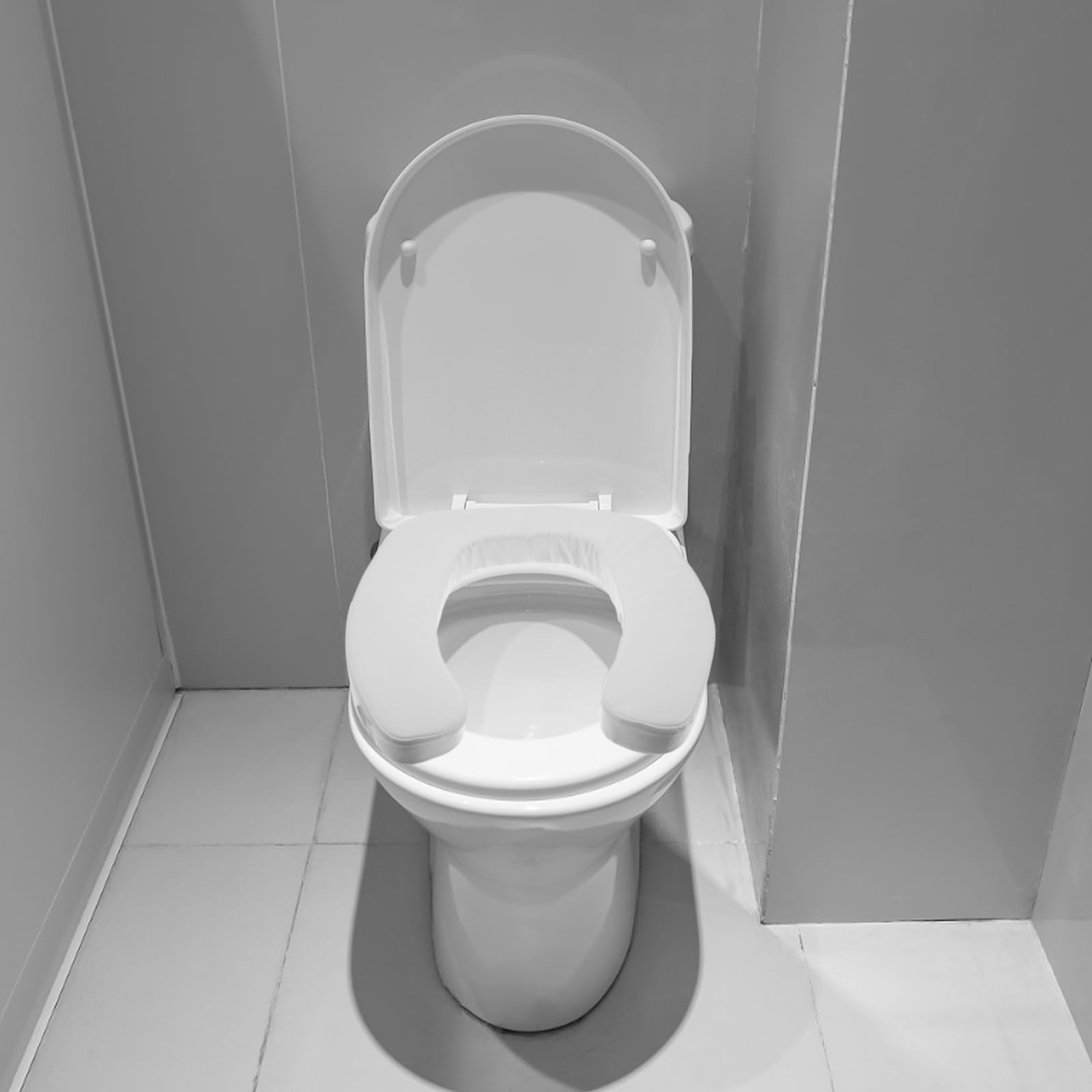 HEMOTON Copriwater Rialzato Imbottito Spesso da 4,3 Cm per Anziani, Cuscino Lavabile Antiscivolo Compatibile Wc Standard, Ausilio Mobilità per Bagno e Viaggi