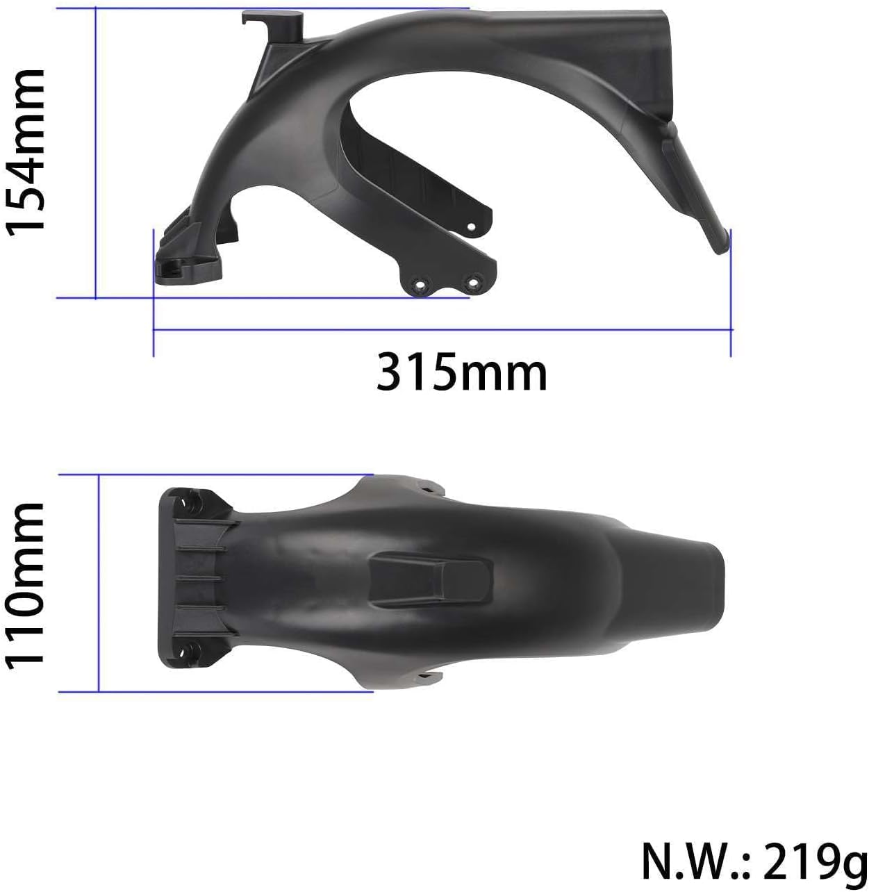 Garde-boue arrière pour scooter électrique Ninebto Max G2 avec pièces de feux arrière