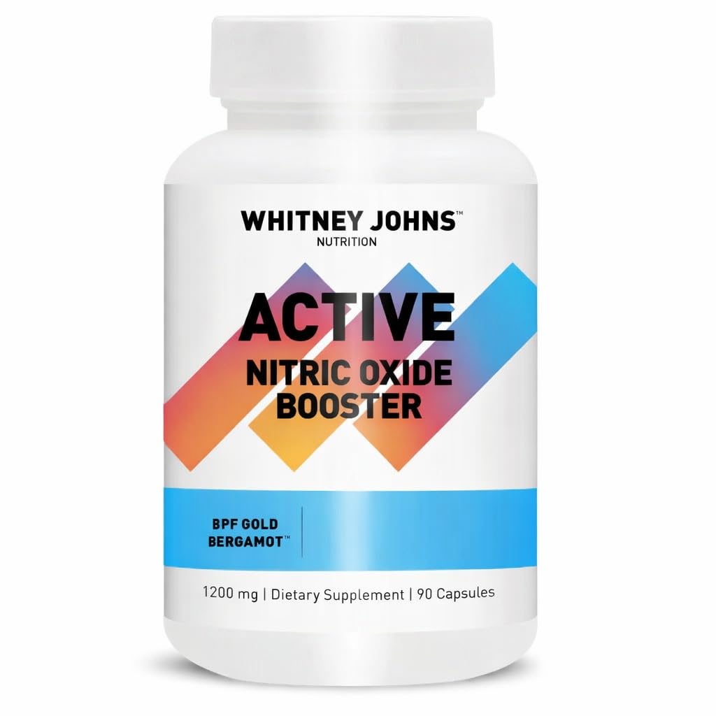 Whitney Johns Pré-treino de óxido nítrico com blend de vitaminas e aminoácidos, 1.200 mg por porção, 90 cápsulas