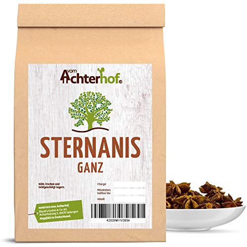 Sternanis ganz 100g | hocharomatische Anissterne | ideal zum Kochen und Backen für Gewürzmischungen oder zum Dekorieren | vom Achterhof
