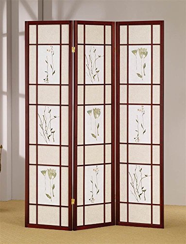 ADF 3-Panel Shoji Screen with Cherry Finish Frame by ADF