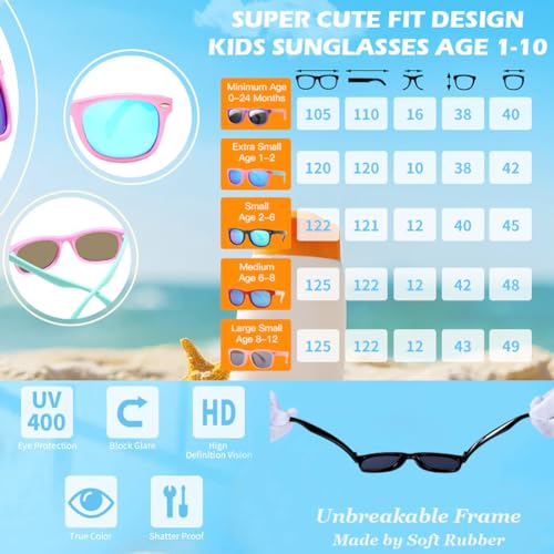 image for Pro Acme Kids Polarized Sunglasses, Flexible TPEE Rubber Toddler Shade