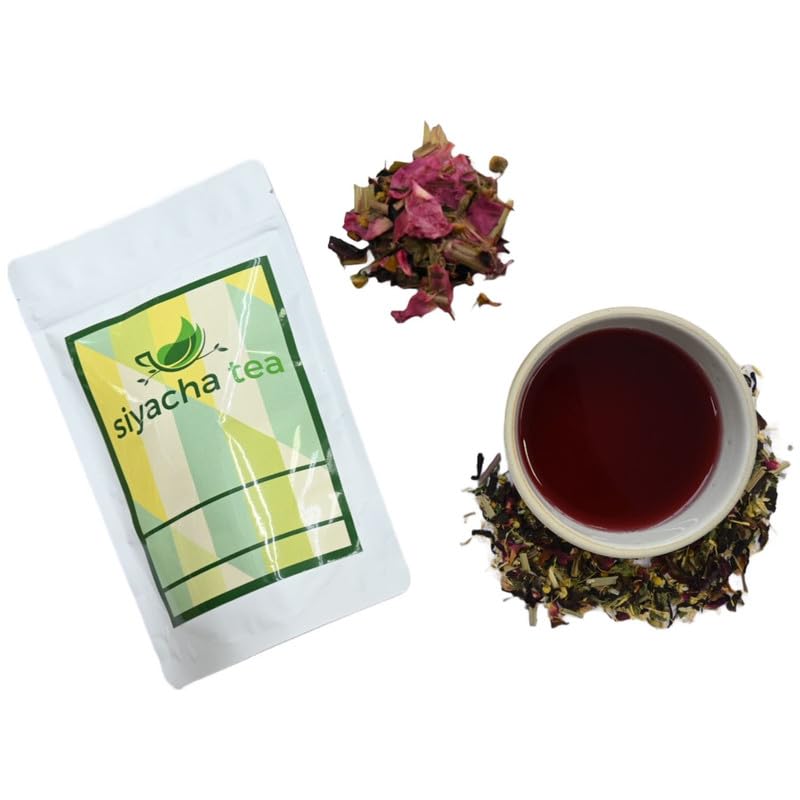 Image of Siyacha Tea Floral Hibiscus Mint Herbal Infusion, 500g Pouch, Caffeine Free Loose Leaf Tisane, Pure Spice Masala Blend, Natural Detox, Super Food Premium Blend, Brew Hot or Cold, Antioxidant Rich,