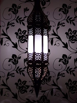 Orientalische Lampe Pendelleuchte Weiss Rihana 56cm E27 Lampenfassung | Marokkanische Design Hängeleuchte Leuchte aus… – Bild 4