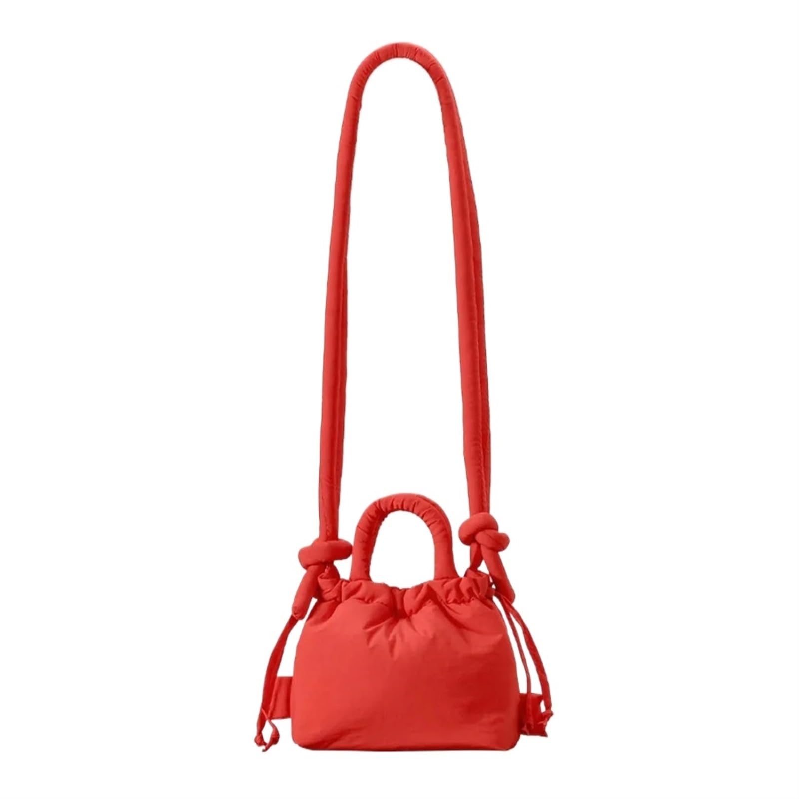 Bolso de Mano pequeño Acolchado a la Moda for Mujer, Bolsos de Hombro Acolchados de Nailon, Bolso Cruzado de algodón, Mini Bolsos de señora(Orange)