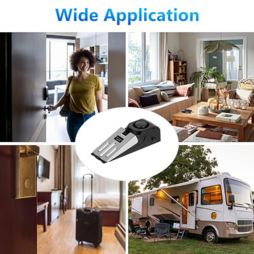 Flintronic Türstopper Alarm, 2 Stück Alarm Türstopper Türalarm Einbruchschutz 120dB, Tür Sicherheit Einstellbares Doppelschutz, Sicherheitsgerät für Zuhause, Hotel und Reisen, (Batterien nicht im)