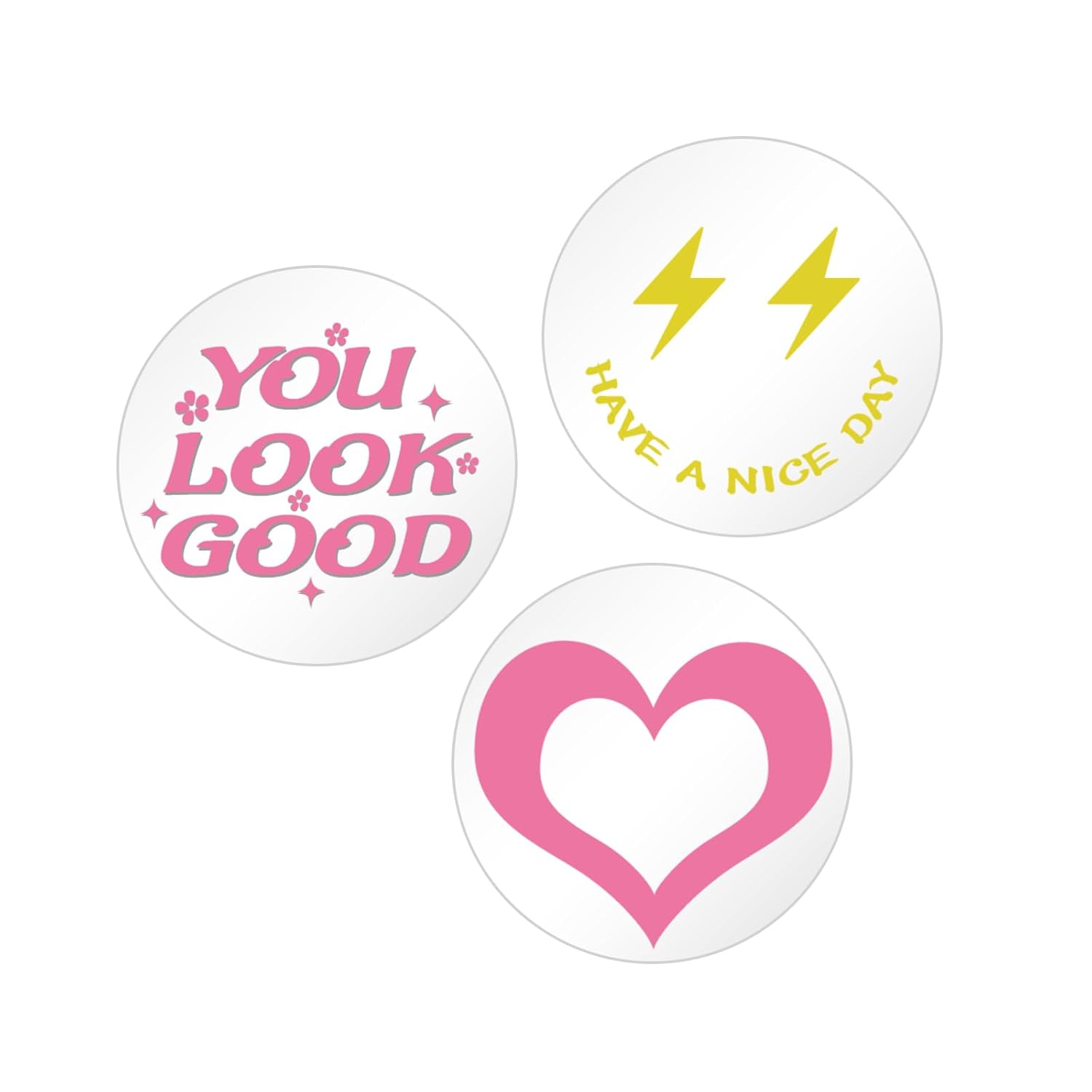 DARENYI 6 Inch Preppy Mirror Tiles for Teen Girls Room Decor 3Pcs Round Acrylic Wall Stickers Self Adhesive