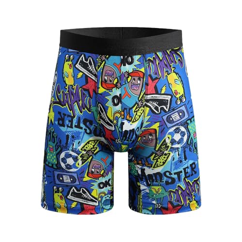 Mens Boxer Briefs for Men Funny Novelty Boxer Brief Boys Underwear Stretch Sport Trunks Underwear Random Pack2