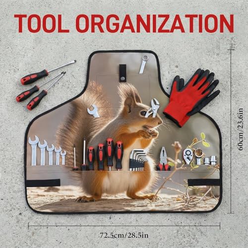 Delantal de trabajo ajustable con bolsillos y diseño animal miniatura 2