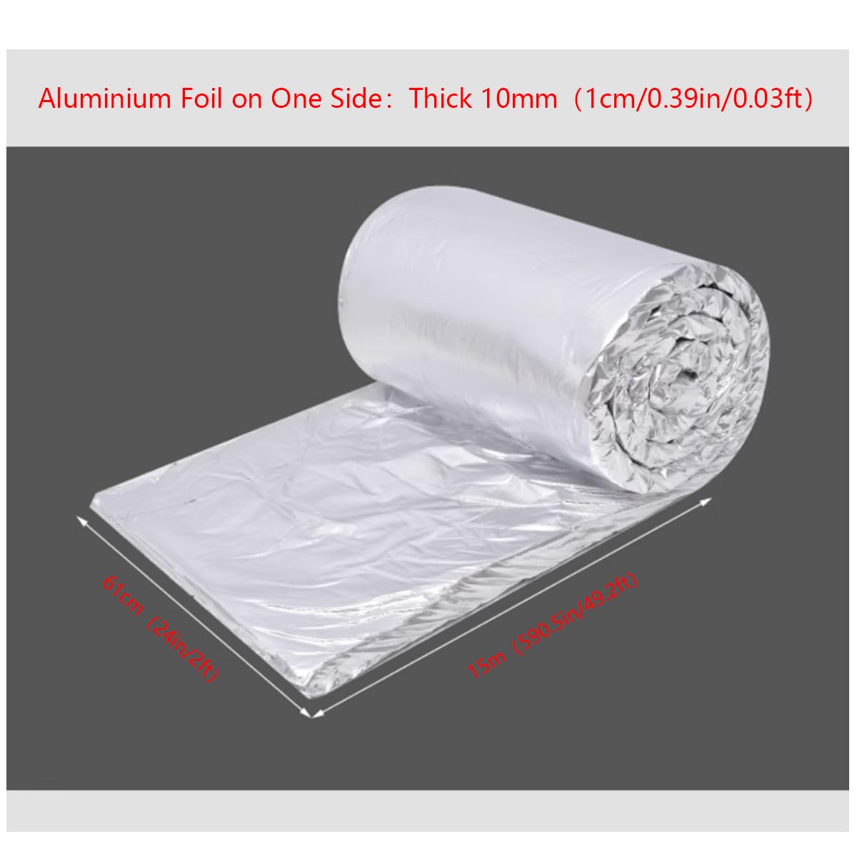 Manta Fibra Ceramica 2400F Resistente a Altas Temperaturas,Manta Aislante De Fibra Ceramica para Horno De Forja Estufa De Leña Horno De Chimenea(Size:10mm（15m*61cm）)