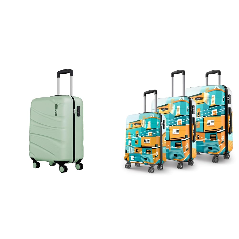 safari Cabin Persia 8 Wheels 55cm Small Trolley Bag Hard Case Polycarbonate 360 Degree Wheeling + Oasis 55, 65 & 77 Cms Polycarbonate Trolley Bag, Printed Cabin 8 Wheels Spinner Travelling-picture-34