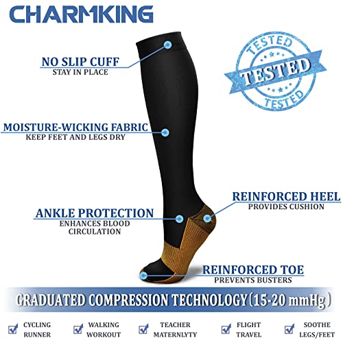 Image of Compression Socks (7 Pairs), 15-20 mmhg is BEST Graduated Athletic & Medical for Men & Women, Running, Flight, Travel, Nurses, Pregnant - Boost Performance, Blood Circulation