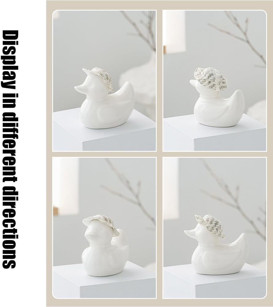 2 PCS Duck Toilet Bolt Covers Decorative Cute Toilet Bolt Caps Decorative, Toilet Caps for Bottom of Toilet, Ceramic Toilet Screw Cover Caps, Funny Duck Bathroom Decor, Easy Installation (White)