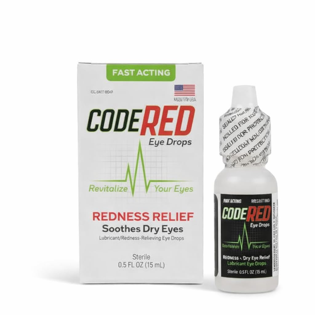 Code Red Eye Drops for Red Eyes with Soothing Redness Relief and Cool Dry Eye Relief - Revitalize
