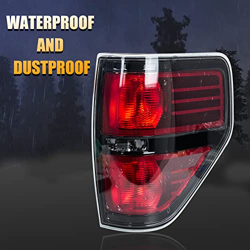 F150 Pickup Rear Tail Lights Passenger And Driver Side Compatible With 2009 2010 2011 2012 2013 2014 Ford F-150 Replaces Bl3Z13404Ab Smoked Taillights #TOP4