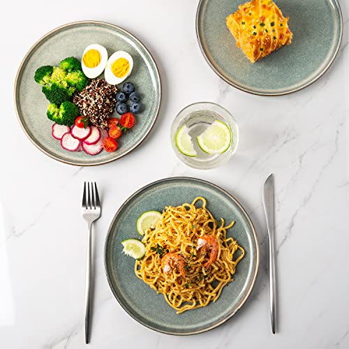 Amorarc Ceramic Plates Set Of 6, 8.5 Inch Reactive Glaze Stoneware Plates Set, Dessert, Salad, Appetizer, Small Dinner Plates, Microwave, Dishwasher Safe, Scratch Resistant Dishes Set Kitchen Plates #TOP2