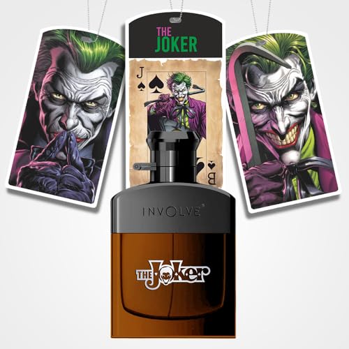 Image of Involve Your Senses - The Joker Car Perfume Spray with 3 Hanging Cards | DC OFFICIAL MERCHANDISE from Warner Bros | Freshen Up Your Car with Strong Aquatic Notes - WBSPRO2-50ml | Car Air Freshener