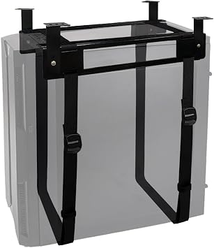 Under Desk PC Mount with Anti Scratch Sponge, Adjustable CPU Holder Bracket for Computer Tower (Black, Fixed)