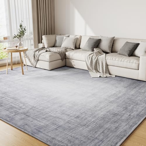 8x10 Area Rugs for Living Room, Machine Washable Non Slip Area Rug Modern Abstract Indoor Rug Carpet Ultra Soft Rugs for Bedroom Dining Room Playroom Bedside Office, Grey Grey 8' x 10' (Rect