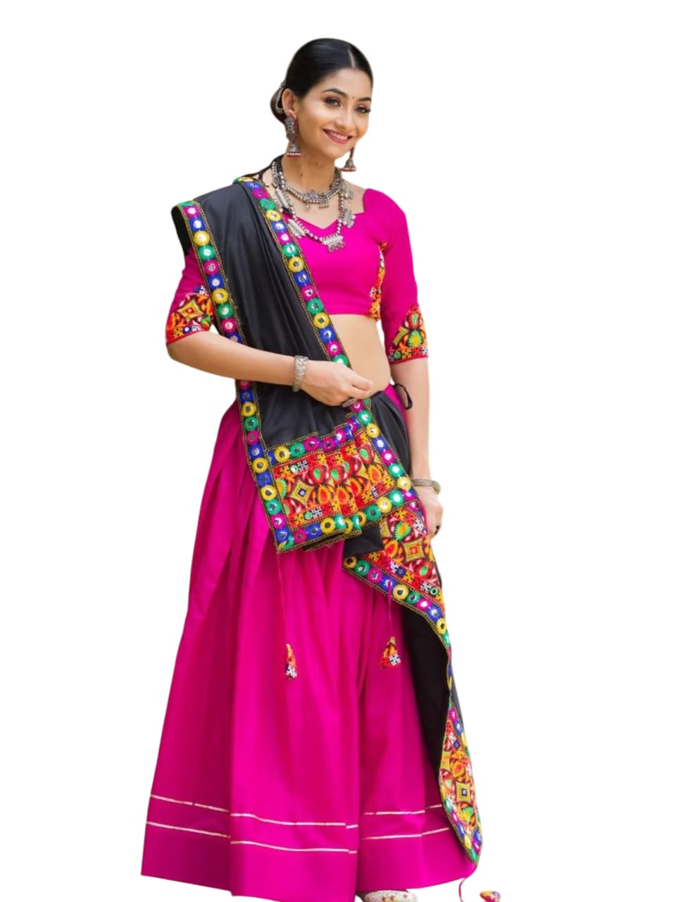 Women's Traditional Rani Pink Gamthi Cotton Lehenga Choli-image-27