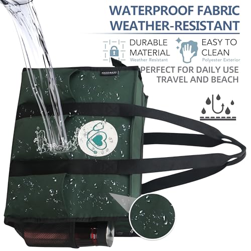 Image of Nurse Bags for Work Nursing Bag Multiple Pockets Waterproof Organizing Zip Top Clinical Bag for Nursing Students Home Health