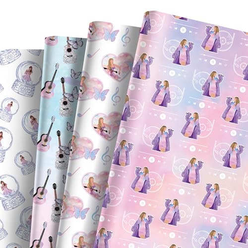 littkeef cliaet 12 Sheets Music Wrapping Paper Watercolor Music Gifts Wrapping Paper Musics Gift Wrap Papers for Birthday Presents Baby Shower DIY Crafts Holiday Gifts Party Decor