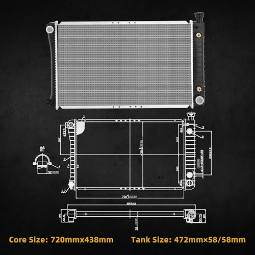 Image of DWVO Radiator Compatible with 1988-1991 1992 1993 1994 1995 Chevrolet GMC C /K Pickup C1500 C2500 C3500 K1500 K2500 K3500 4.3L 5.0L 5.7L V6 V8 with TOC CU618