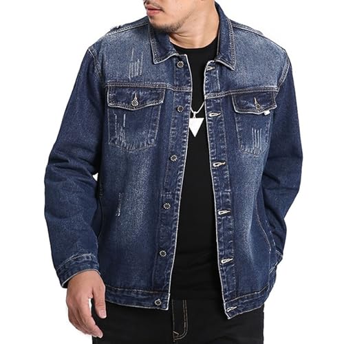 Chaqueta de mezclilla para hombre DGHM-JLMY azul miniatura 4