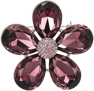 Flower Brooch Pin - Rhinestone Flower Pin 18k Gold Plated - Thanksgiving Day, Birthday, Wedding Gifts for Mom, Wife - Buy now