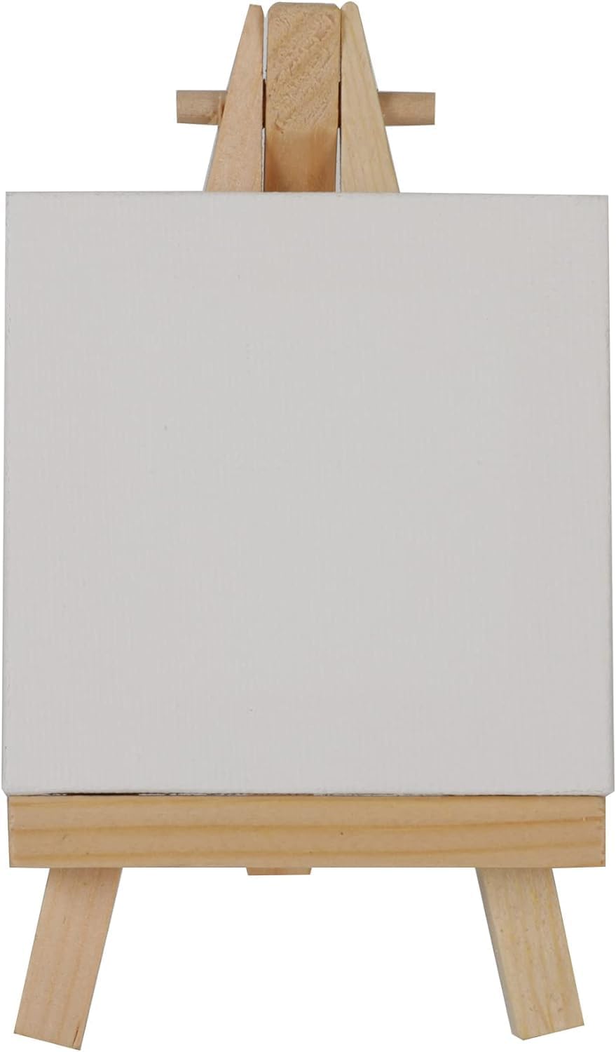 AILOVE Mini Canvases with Easel Set, Pack of 14, 4” x 4” Inches Mini Canvas Boards and 14pcs 5" Mini Easel, Small Canvas for Professional Kids Art Supplies for Acrylic Pouring and Oil Painting
