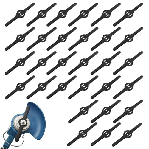 30PCS Lames en Plastique Noir pour Tondeuse à Gazon, Lames de Rechange pour Coupe-Bordures, Universel compatible avec 3-en-1 et mini-tondeuses, Accessoire de...