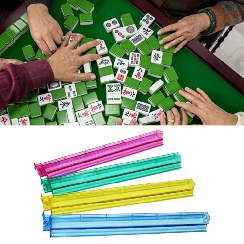 Set de 4 Racks y Pushers para Mahjong Acrílico Multicolor miniatura 3