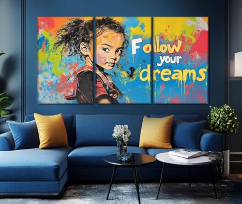 Impression sur toile graffiti TONGYINLI triptyque mural 70x90cm - 4