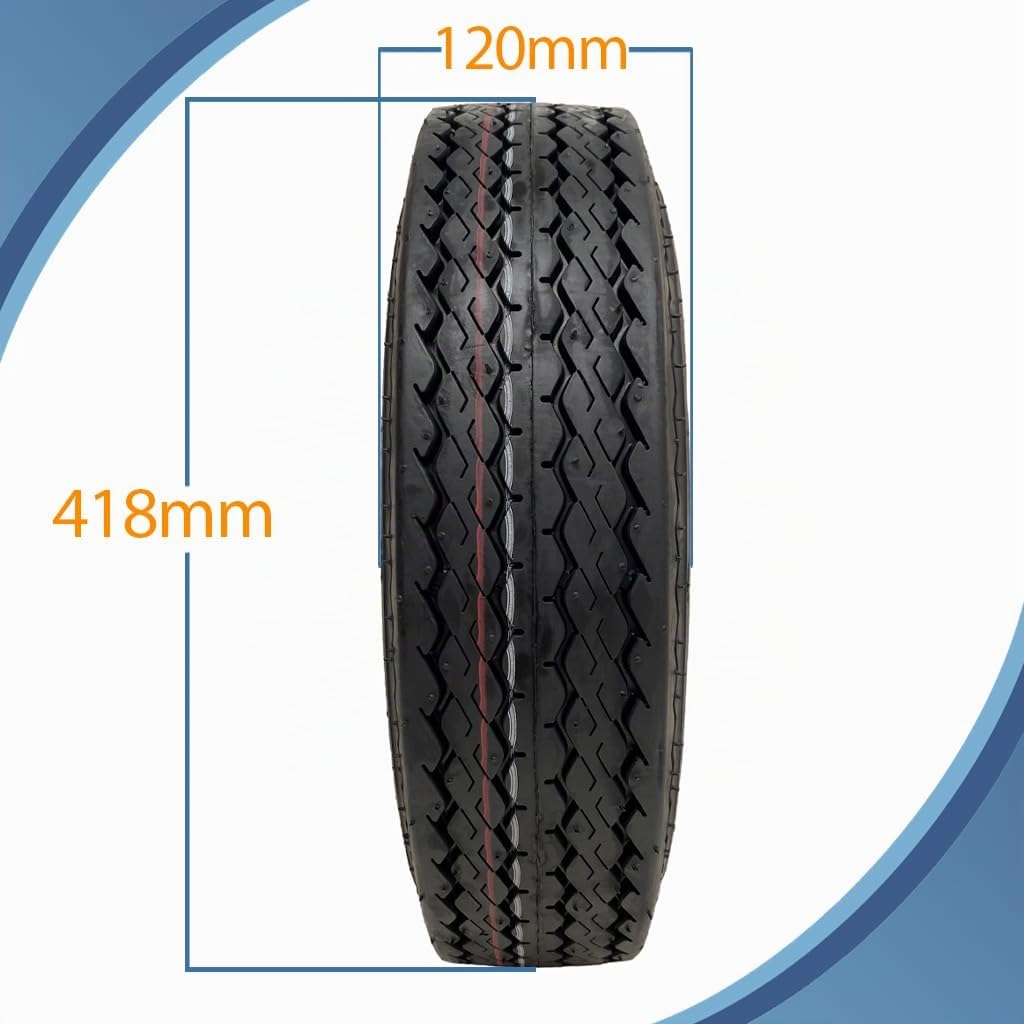 Parnells, Kit de Remolque de Alta Velocidad, 2 Piezas de Neumáticos y Ruedas de Remolque, 4.80/4.00-8 + 2 Piezas de Cubo y Manguetas de eje + 1 Enganche de Acero Prensado, 6 Capas Wanda P811