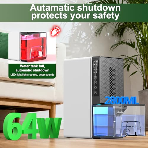 Deshumidificador eléctrico para baño evita humedades con extractor de 1100ml/24h 3