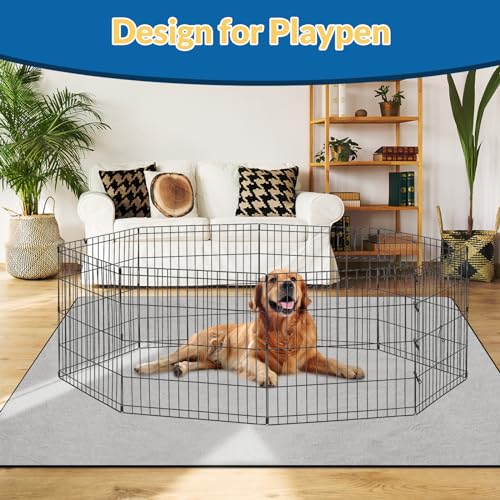 Image of Washable Pee Pad for Dogs 48 inch*66 inch Light Grey Thick Reusable Puppy Mat Strong Absorbing Leak-Proof Chew-Proof Non-Slip Dog Whelping Playpen Pad