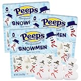 Needzo Limited Edition Christmas Snowman Peeps, Soft and Chewy Holiday Marshmallow Candies, Stocking Stuffer Candy Gifts, 3 Ounces, 6 Count (Pack of 3), White
