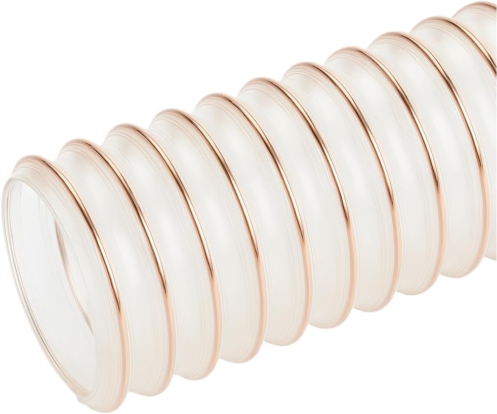 Fittingstore - Sold by the Metre - Medium Suction Pressure PU Spiral Hose - Vacuum Hose Conveyor Hose Extraction Hose - Flame Retardant DIN 4102 B1 90 mm Inner Diameter