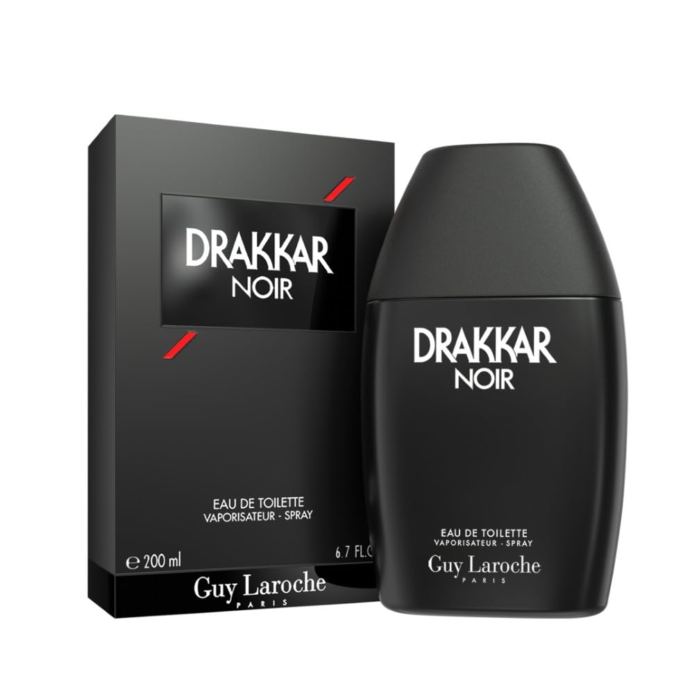 Guy Laroche Drakkar Noir Eau de Toilette, Perfume para Hombre, Fragancia Aromática y Amaderada para Hombre, Con Musgo, Pachuli y Bálsamo de Abeto