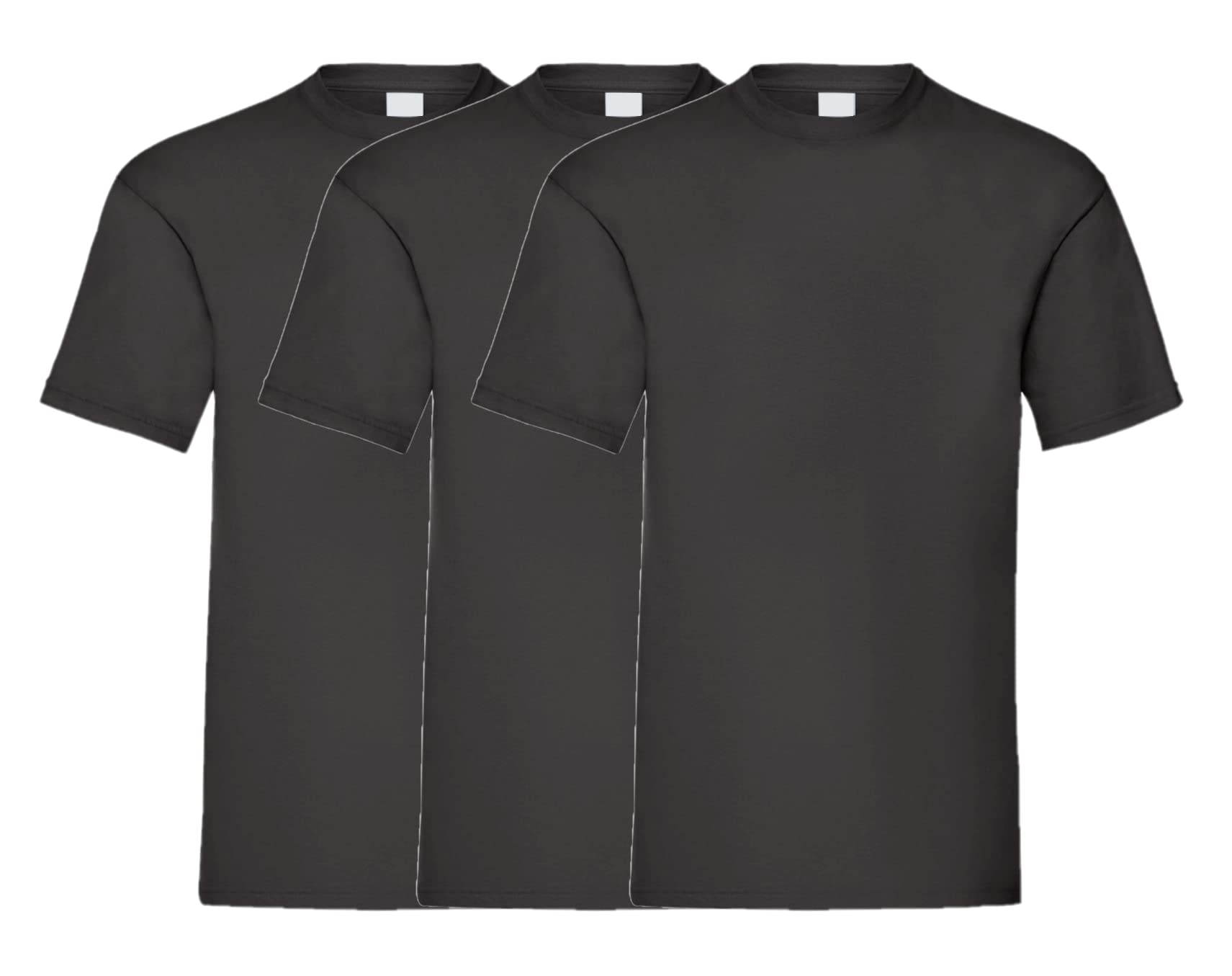 COOZO Mens Valueweight Pack of 3 Short Sleeve T-Shirts - Black - S