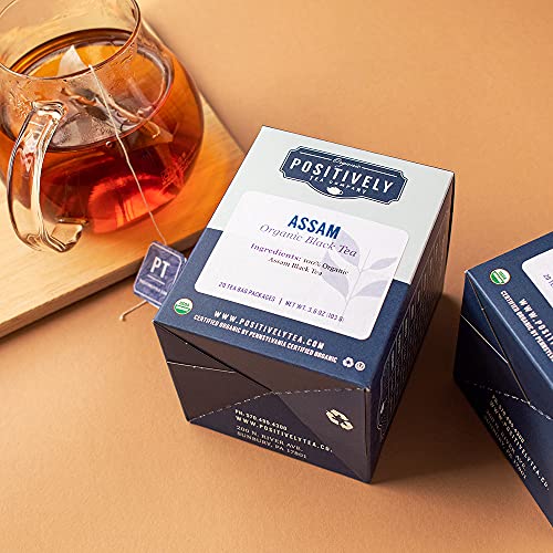 Image of Organic Positively Tea Company, Assam Black Tea Bags, 20 Count