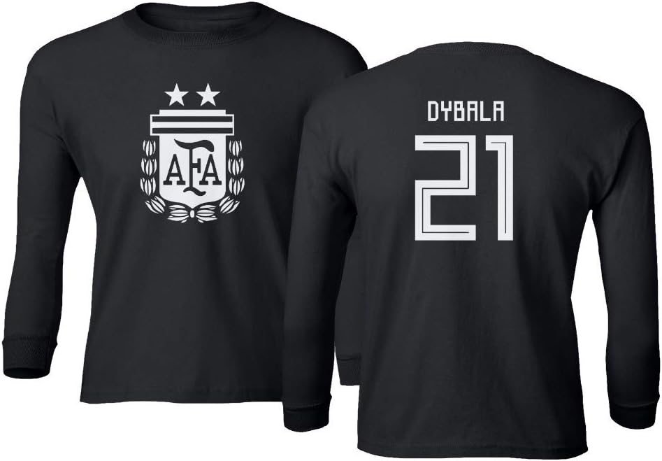 Soccer 2021 Argentina #21 Paulo Dybala South American Cup Youth Long Sleeve Tshirt