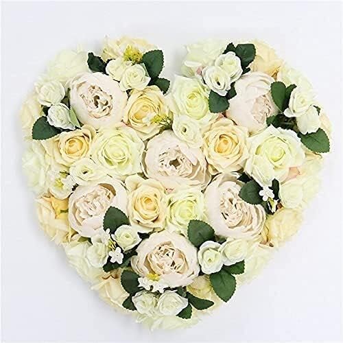 Amazon 造花 造花は様々な場所で使用されています 人工ハート型のバラの花輪花の装飾小さな角の花の列の結婚式のアーチの装飾ブライダルブーケ Color B 造花 オンライン通販