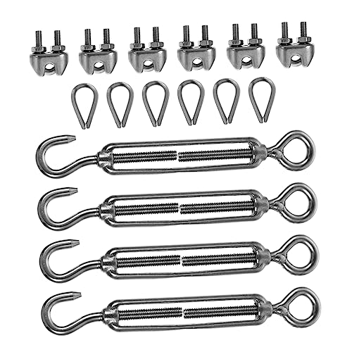 LIFKOME 1Set Stainless Steel Cable Hangers Outdoor Wire Rope Hooks for String Lights Installation Easy to Install and Resistant Accessories
