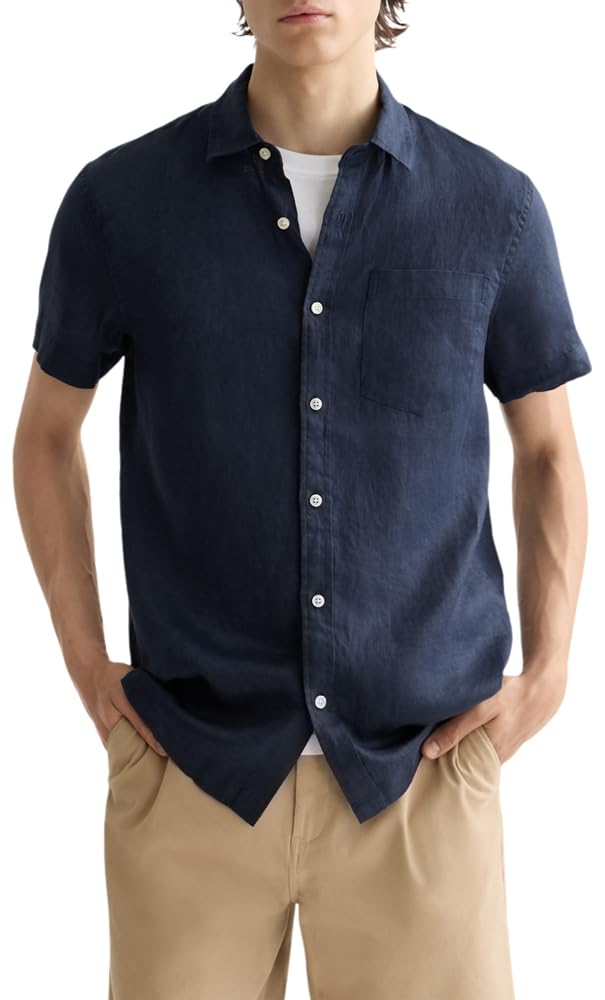 Scotch & Soda Linen SS Shirt Camiseta para Hombre