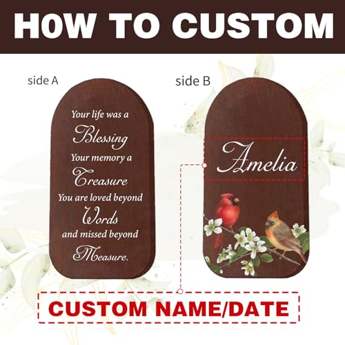 Image of ASTARIN Personalized Memorial Wind Chiems for Outside, Customized Cardinal Wind Chime Condolence Gifts Idea for Women Men, Sorry for Your Loss of Grandma Grandpa, Indoor Decoration